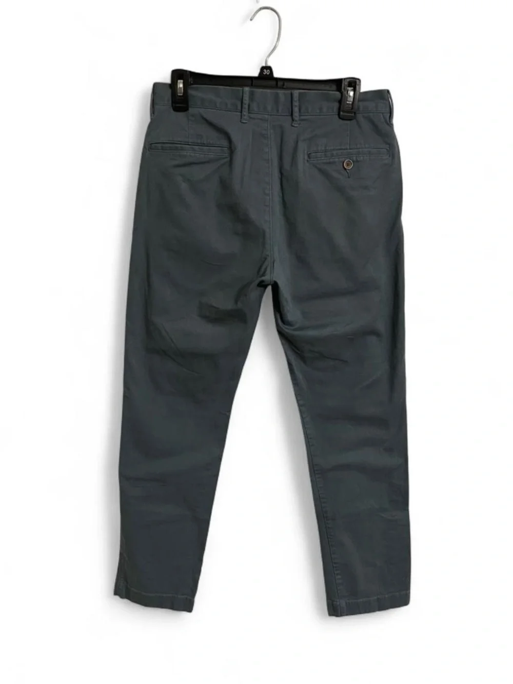 J.Crew Flex Gray Preppy Classic Chino Mens 30Wx32L Straight Leg Cotton Pants EUC